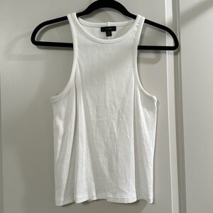 J Crew 90s Slub White Ribbed Tank Top